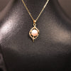 Elegant Pearl Pendant & Earrings Set – Gold-Tone with Crystal Detail