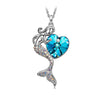 SFS081 - 1 Piece Fashion Heart Shape Mermaid Alloy Plating Rhinestones Women's Pendant Necklace