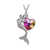 SFS083 - 1 Piece Fashion Heart Shape Mermaid Alloy Plating Rhinestones Women's Pendant Necklace