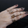 10-Piece Fashion Ring Set – Silver, Black & Rose Gold Variants- Svins Finds