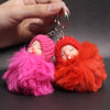 Cute Baby Doll Keychain Faux Fur Plush Charm
