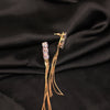 Crystal Studded Long Chain Tassel Earrings