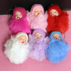 Cute Baby Doll Keychain Faux Fur Plush Charm