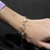 Elegant Heart Charm Bracelet – Rose Gold & White Accents
