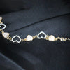 Elegant Heart Charm Bracelet – Rose Gold & White Accents