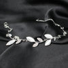 Elegant Leaf Vine Bracelet – Silver with Crystal Accents