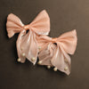 Elegant Bow Hair Clips with Pearls – Set of 2