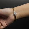 Elegant Gold-Plated Bracelet with Crystal-Studded Triangle Charm