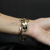 Gold-Plated Butterfly Charm Bracelet – Black & White Enamel Design