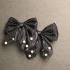 Elegant Bow Hair Clips with Pearls – Set of 2