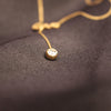 Elegant “Love” Pendant Necklace with Crystal Drop – Gold Chain