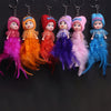 Cute Feather Doll Keychain Soft Plush Key Ring Accessory
