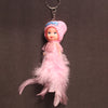 Cute Feather Doll Keychain Soft Plush Key Ring Accessory