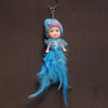 Cute Feather Doll Keychain Soft Plush Key Ring Accessory