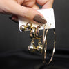 3-Pair Gold-Toned Earring Set – Studs, Hoops & Drop Ball Earrings