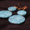 Turquoise Pattern Drop Earrings – Double Stone Boho Style