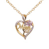 SFS016 - Heart Shape Mom Pendant Necklace – Alloy Plated Rhinestone Jewelry