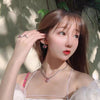 SFS059 - Sweet Heart Shape Zircon Pendant Necklace – Elegant Alloy Necklace for Women