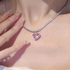 SFS059 - Sweet Heart Shape Zircon Pendant Necklace – Elegant Alloy Necklace for Women