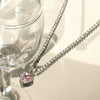 SFS059 - Sweet Heart Shape Zircon Pendant Necklace – Elegant Alloy Necklace for Women