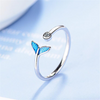 SFS038 - Simple Fish Tail Silver Plated Ring for Women - Alloy Plating Jewelry