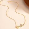 SFS029 - Retro Heart Electrocardiogram Necklace Alloy Rhinestone Pendant for Women