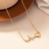 SFS029 - Retro Heart Electrocardiogram Necklace Alloy Rhinestone Pendant for Women