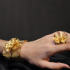 Statement Floral Mesh Bracelet & Ring Set