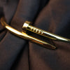 Gold Bangle Bracelet with Screw Design – Stylish Minimalist Look