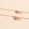 SFS022 - Vintage Style Double Layer Snowflake Necklace For Women With Metal Cable Chain And Rhinestone Pendant