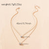 SFS022 - Vintage Style Double Layer Snowflake Necklace For Women With Metal Cable Chain And Rhinestone Pendant