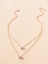 SFS022 - Vintage Style Double Layer Snowflake Necklace For Women With Metal Cable Chain And Rhinestone Pendant