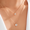 SFS047 - Vintage Double Layer Snowflake Necklace for Women with Rhinestone Pendant