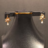 Elegant Gold-Tone Floral Drop Earrings – Crystal Studded Affordable Fashion