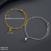SFS008 - Gold & Silver Heart Charm Paperclip Chain Bracelets 304 Stainless Steel