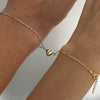 SFS008 - Gold & Silver Heart Charm Paperclip Chain Bracelets 304 Stainless Steel