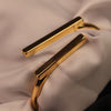 Gold-Plated Stainless Steel Geometric Bracelet and Ring Set