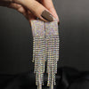 Rhinestone Tassel Statement Earrings – Long Dangle Party Style