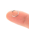 SFS015 - Stainless Steel Nose Ring with Clear Crystal Stone - Minimalist Open Hoop Nose Piercing Jewelry for Women