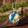SFS049 - Bohemian Water Wave Necklace for Women | Colorful Oval Pendant Jewelry