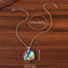 SFS049 - Bohemian Water Wave Necklace for Women | Colorful Oval Pendant Jewelry