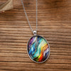 SFS049 - Bohemian Water Wave Necklace for Women | Colorful Oval Pendant Jewelry