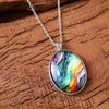 SFS049 - Bohemian Water Wave Necklace for Women | Colorful Oval Pendant Jewelry