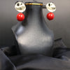 Bold Red Pearl Drop Earrings – Glossy Statement Fashion Jewelry