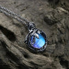 SFS027 - Bohemian Style Leaf Wrapped Necklace Women's Vintage Imitation Moonstone Glass Jewelry