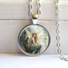 SFS040 - Retro Fairy Pendant Necklace – Silver Adjustable Frame, Enchanted Forest Jewelry