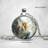 SFS040 - Retro Fairy Pendant Necklace – Silver Adjustable Frame, Enchanted Forest Jewelry