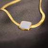 Minimal Gold Square Pendant Choker Necklace – Sleek and Modern