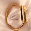 Gold-Plated Stainless Steel Geometric Bracelet and Ring Set