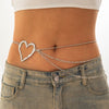 SFS054 - Double Layer Heart Waist Chain for Women – Gold & Silver Heart-Shaped Body Chain